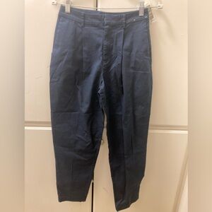 Uniqlo Pants Womens Blue Dress Straight Leg Mid Rise Zip